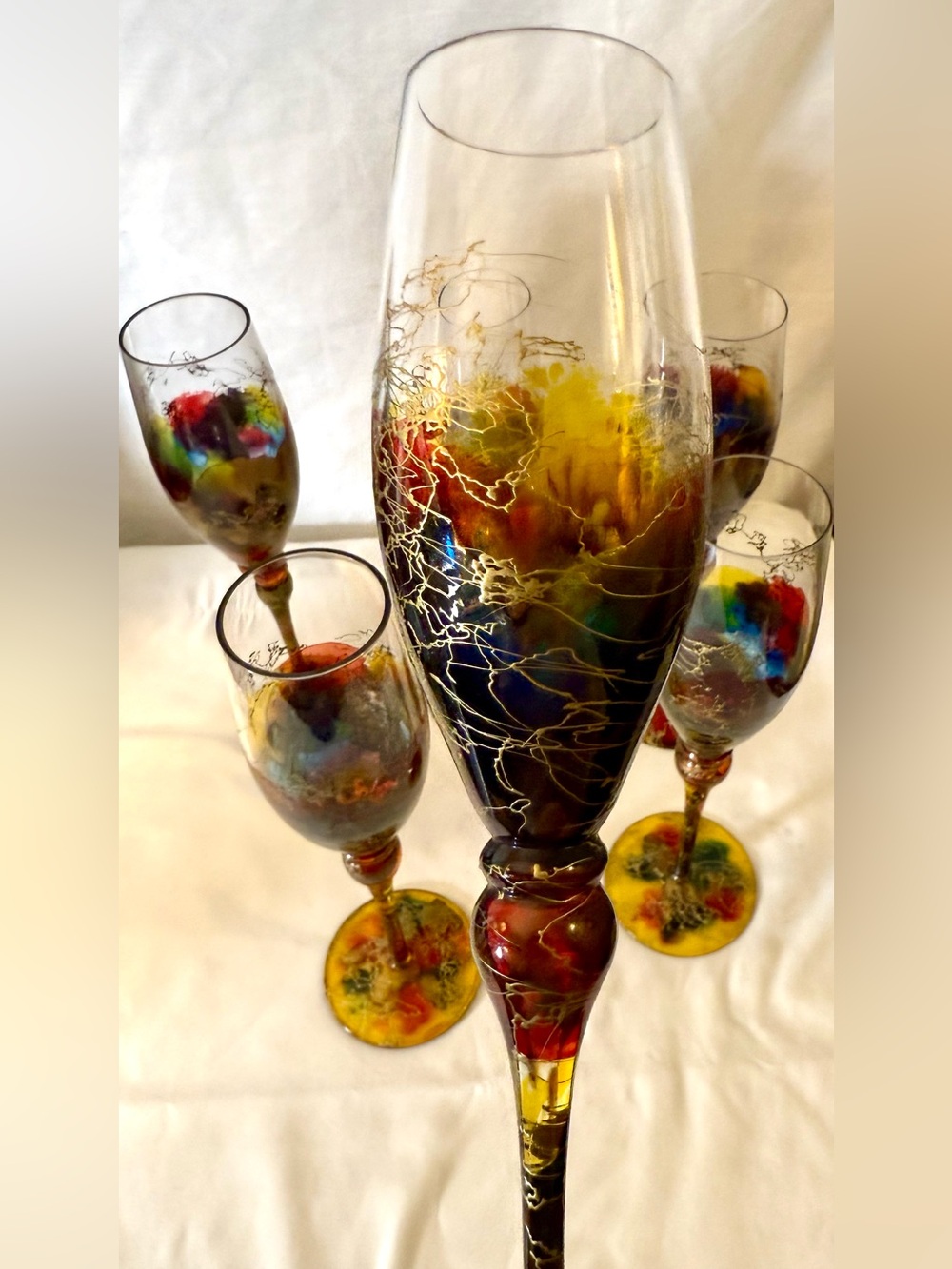 6 Monarch Crystal “Monaco” champagne flutes. 6oz